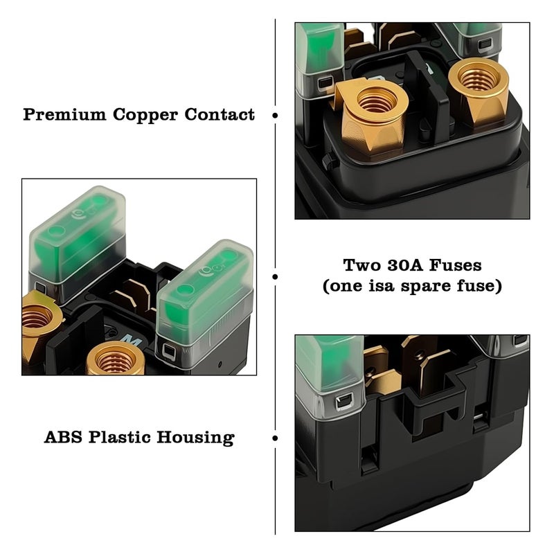 FBLOWMOD 4SV-81940-12-00 Starter Solenoid Relay, ATV Starter Solenoid Relay Switch, fit for Yamaha YFM 350/400 / 450/660 / Raptor/Grizzly/Kodiak/Wolverine/Big Bear, Replace 4XE-81940-12-00 - Image 5